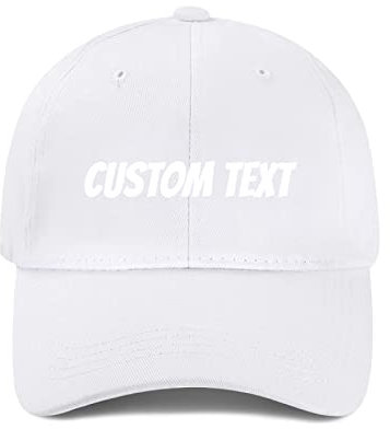 Miujonvy Gebogenes Visier, Snapback-Baseballmütze, individueller Text, Baseballkappe für Geschenke, Weiß 0, One size