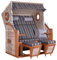 Yoursol by Devries Strandkorb Pure Wave XL 402, PE, grau gestreift, Breite 140 cm, Pinienholz, Halblieger, Ostsee