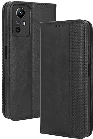 PEIYE Funda para Xiaomi Redmi Note 12S 4G, Cover de Cuero PU con Cáscara de TPU, Ranura para Tarjeta, Soporte Plegable, Cierre Magnético, Case Tapa Libro -Negro