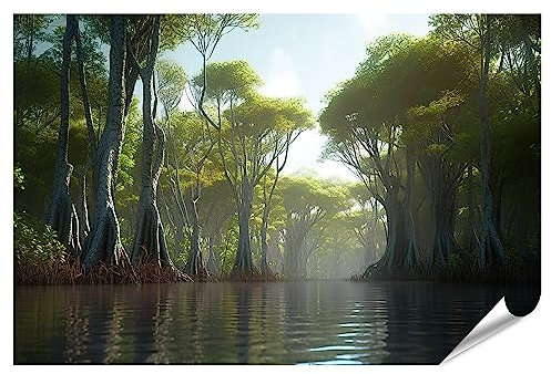 islandburner XXL Bild Poster Mangrovenwald Panorama Dunkel Wild Dschungel Wasser Landschaft Urw Premium Bilder Fotodruck JCMS-PGR