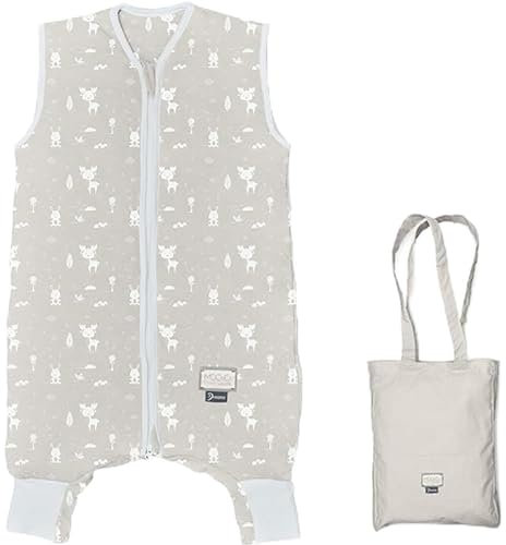 MOOVO by Nuvita 90200 | Schlafsack mit Fuß und faltbaren Socken, Bio-Baumwolle, OEKO TEX zertifiziert, TOG 2.5 | Größe: 3 Jahre | Beige