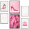 JUHMI Mood Poster Set Coco Parfüm Pink, Bilder Wohnzimmer Deko Schlafzimmer, 2x DIN A4 (ca. 21x30 cm) und 4x DIN A5 (ca. 15x21 cm), Glamour Lifestyle Mode - ohne Rahmen