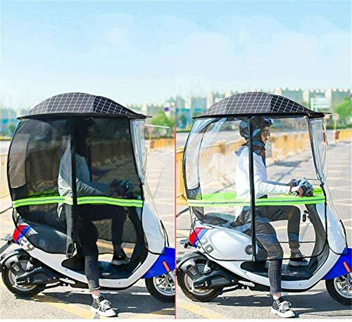 Motorcycle Canopy Scooter Rainproof Carport Sun Protection Fully Enclosed Black Roof Extended Sunshade Cover for Four Seasons
