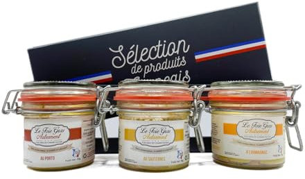 Foie Gras Geschenkbox – 3x80g Entenleberpastete – Sauternes, Armagnac & Portwein – Gourmet Geschenk – Französische Delikatesse – Relais Gourmet (Aromatisiert)
