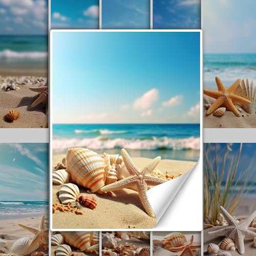 GRAZDesign Fliesenaufkleber Bad & Küche Maritim Strand und Muscheln Klebefliesen selbstklebend - 15x20cm / 10 Stück