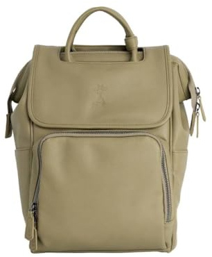 Wickelrucksack | Wickeltasche | Wickelrucksack | Wickeltasche | Hopsital Bag | Kunstleder | veganes Leder | Babytasche | BOUNTY, olivgrün, L
