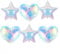 Sternluftballons, 6pcs Folienballon Set Sterne und Herzen, Stern Helium Luftballons, Herzballons Folienballons, Stern Folienballon, Herz Ballons, für Geburtstag Hochzeit Valentinstag Deko