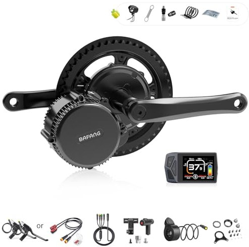 Bafang 750W 48V BBS02B Mid Drive Moteur Pédalier Kit de Conversion pour Velo Electrique Kit Moteur Central avec Écran LCD EKD01