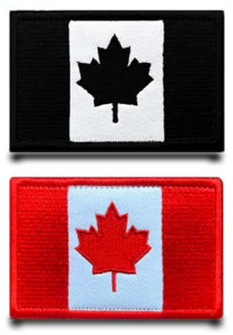 2 Stück Kanada Flagge-Patch Stickerei Taktische Militär Deutschland Patch, Nylon Aufnäher Für Rucksäcke Taktische Kleidung Jacke Stickereibänder Taschen Abzeichen