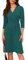 GRACE KARIN Damen Midikleid mit Bindegürtel Dreiviertelärmeln Kleid für Hochzeitsgäste Blaugrün S