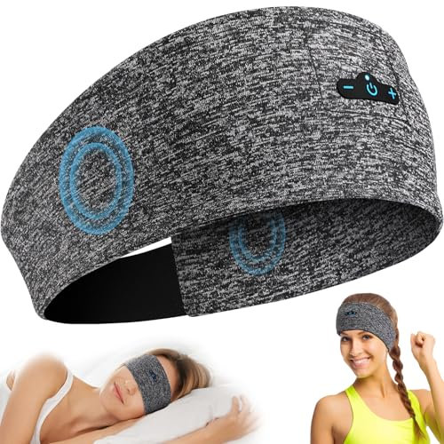 Auriculares para dormir Bluetooth 5.2 para dormir de lado, 13 horas de reproducción, auriculares inalámbricos con altavoces estéreo HD para entrenamiento, correr, yoga, regalo ideal para hombres