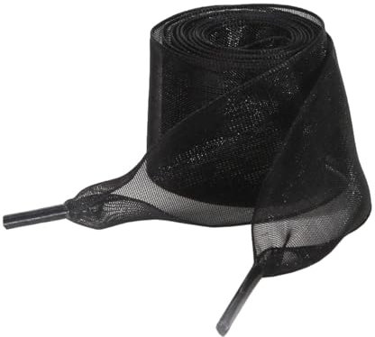 BupiMufi Cordones de 4 cm de ancho, de organza, tul, gasa, cintas de raso para mujer, 120-140 cm, Negro , 140