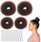 14-Stück Duttkissen Klein,duttkissen Groß,Dutt Maker Frisurenhilfe Set,Hair Bun Maker,Donut Haardutt Elastischen,Hair Plüsch Hochsteckfrisur Hair Helfer für,Kids Haarfädler Frisurenhilfe Schwimmdonut