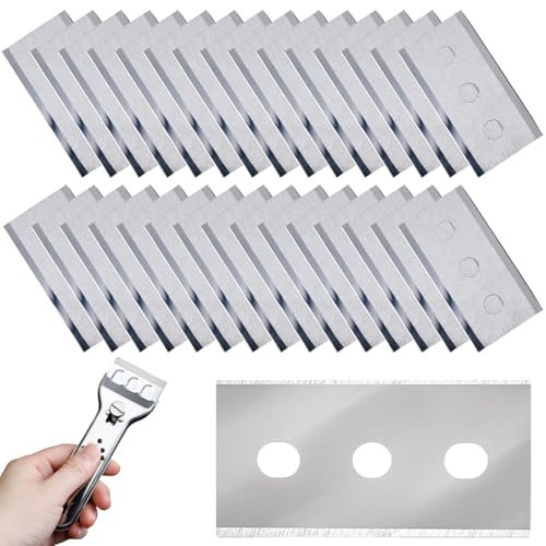 Lame di Ricambio per Raschietti,30pcs Ricariche Per Lame Per Raschietto,Lame Di Ricambio Per Piano Cottura In Vetroceramica,Per Pulizia Ceramica,Forno