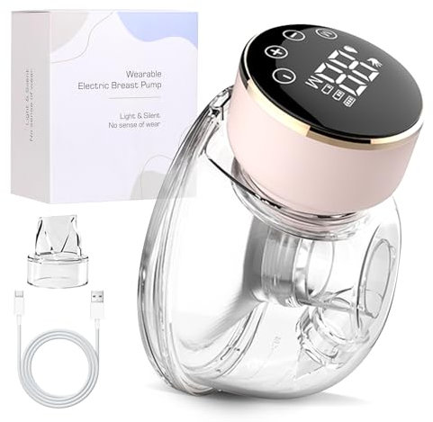 Sacaleches Electricos Sin BPA, Extractor de Leche Materna Portátil con Pantalla LCD con 3 Modos y 9 Niveles Para Un Fácil Bombeo, Sacaleche Silenciosa y Recargable para a la oficina y lactancia