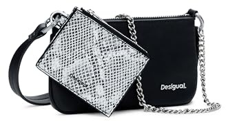 Desigual Umhängetasche Delta Leda Black Snake Mone Mariona Crossbody Bag Black schwarz