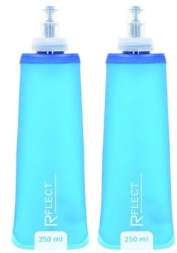 R-FLECT - Lot de 2 Gourdes Souples Multisport 250 ML - Idéales pour Course à Pied, Running et Activités Extérieures, Faciles à Transporter et Discrètes