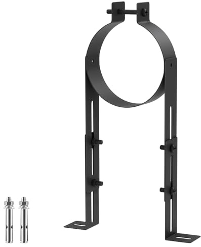 Fardtry 4 Inch Chimney Pipe Support Bracket, Adjustable Vent Wall Strap, Stainless Steel Stove Pipe Hanger for 4 Inch Single Wall Pipes