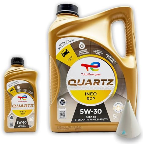 Total Quartz Ineo RCP 5W-30 | 6 L | kompatibel mit Stellantis FPW9.55535/03 | PSA B71 2290 | 6 Liter | mit Trichter |