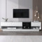 Jaxenor 190cm High gloss TV Unit, Entertainment Unit for Living Room with 3 Drawers and 4 Compartments, TV Stand Unit, Multiple Storage Spaces, White and Black