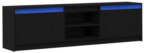 vidaXL TV-Schränk Schwarz 180 x 34 x 50 cm Holzwerkstoff, Moderner TV-Schrank, platzsparende Aufbewahrung, multifunktionaler Stand, stylisches Möbel-Set