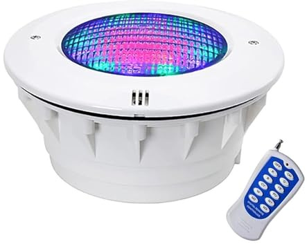 THEGA Projecteur LED Submersible pour Fontaine, Lampe De Piscine AC 12 V, Projecteur De Paysage Étanche IP68, Éclairage par 56 RGB pour Bassin, avec Télécommande(24W)