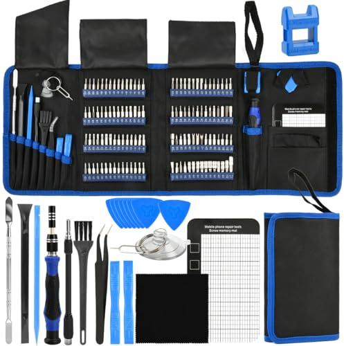 POUMUE 142 i 1 Precision Skruvmejsel-kit, professionella magnetiska precisionsskruvmejselset med 120 magnetiska bitar, precisionsskruvmejsel set för reparation av mobiltelefon, PC, bärbar dator, iPad