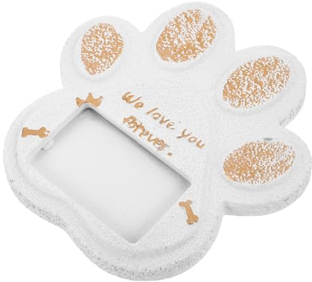 SHINEOFI Plaque Funéraire Élégante de Patte pour Animaux de Compagnie Pierre Commémorative en Ciment Résistante Vent la Pluie Décoration pour Jardin et Terrasse
