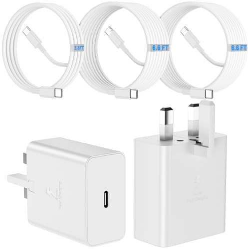 45w usb-c charger for iPhone17, 2Pack 45watt USB C Plug Super Fast Charger | 60W Type C Cable 3FT/6FT/6FT,PD 3.0 Quick Adapter Compatible with or iPhone 17 16 15 Pro Samsung Galaxy S26+/S25Ultra+Android