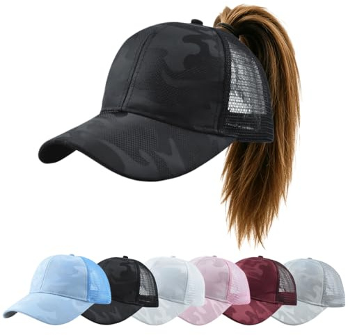 YKDLLF Cappello da Baseball Donna Estivo Leggero Traspirante con Rete,Berretto Sportivo per Ponytail,Cappello Donna con Visiera Traspirante per Running,Viaggi,Vacanze