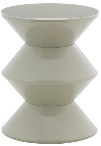 HowHomely Tisch Beistelltisch Couchtisch modern grau minimalistisch Sofatisch Nachttisch Kaffeetisch Seitentisch Ablagetisch Kunststoff geometrische Form kompakt Wohnzimmer