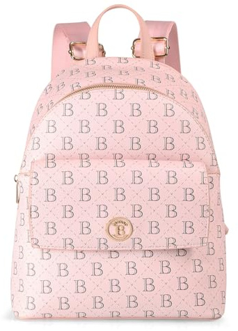 BERTOO Alessia Damen Rucksack - Rosa, Kunstleder, 30x27x12 cm | Reiserucksack mit Kofferbefestigung