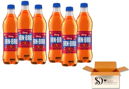 IRN-BRU Sparkling Zero Cherry Flavour Soda Zero Cherry – 6 x 500ml Bottle Multipack – Sugar Free Sparkling Fruit Flavour Soda – Limited Edition No Sugar Soft Drink