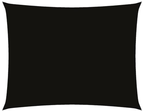 WRJENFSC Tenda da sole rettangolare, 6 x 8 m, in tessuto Oxford, resistente agli strappi, grande ombra per giardino, terrazza, balcone, piscina e ambienti esterni, colore nero