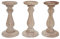 3er Set Kerzenständer T361AM, Kerzenhalter, Shabby-Look Vintage Höhe 24cm - naturbraun