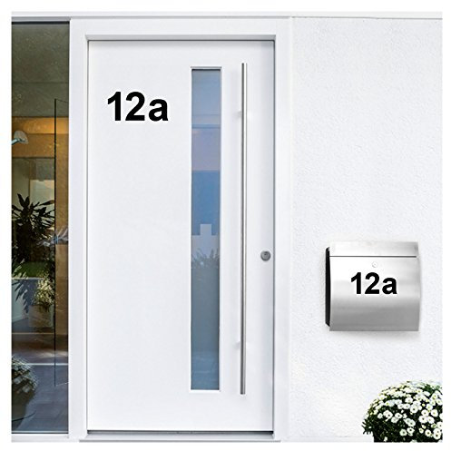 Wandora W1473 Wandtattoo Hausnummer selbstklebend I schwarz Höhe 10 cm Zeichen a I Zahlen Buchstaben Ziffern Tür Beschriftung