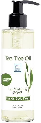bleu & marine Bretania - Tea Tree Body Wash Shampoo & Face Wash 200ml | Hair & Skin Care | Nail & Foot Care | Acne Cleanser | Natural Body Odour Remover, 200ml Pack of 1