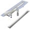 Aquabad Duschrinne SDS Pro 70 cm gebürsteter Edelstahl inkl. Haarsieb, Abgang senkrecht, befliesbare Mulde, linearer Bodenablauf, Komplettset