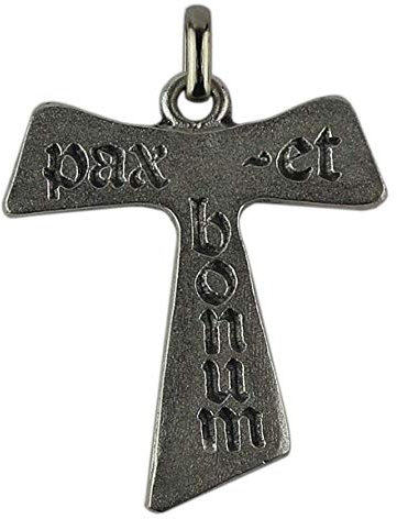 Eurofusioni Tau Kreuz Pax et Bonum Anhänger - Versilbertes Metall -10 Stück