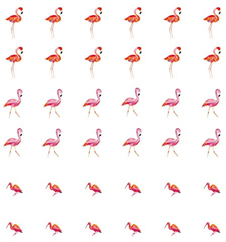 Lichi Stickers muraux Rose de Style Flamants Roses de Style Nordique Simple Salon Chambre à Coucher Enfants Chambre d'enfant décoration - Total 36 Flamingo