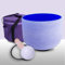 ENERGYSOUND 432 Hz G Throat Chakra Blue Colored Frosted Quartz Crystal Singing Bowl 8 inch (20 cm) + Carrier bag mallet & O-ring included