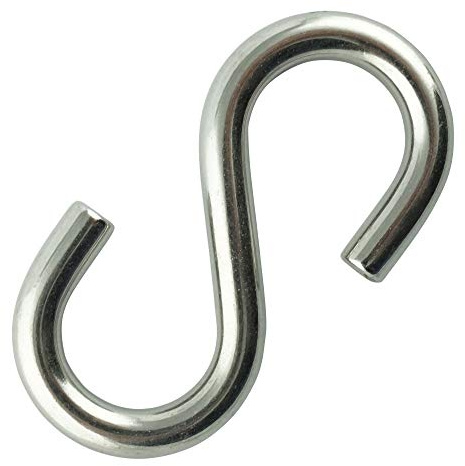 Eisenwaren2000 | D = 8 mm, L = 64 mm S-Haken (10 Stück) - Symmetrisch - Kleiderhaken - Edelstahl-Haken A4 V4A - rostfrei