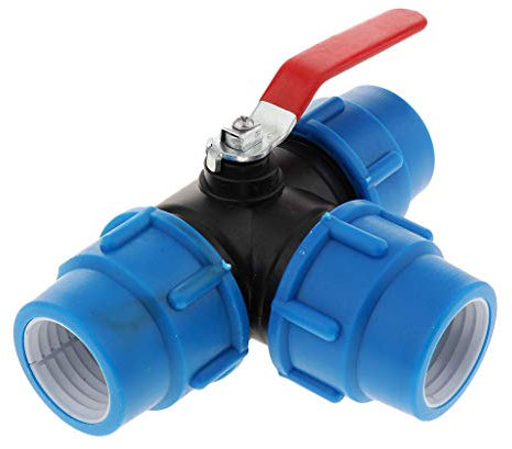 Tubayia Connettore per tubo da giardino a 3 vie, valvola per giardinaggio (anima in acciaio da 40 mm)