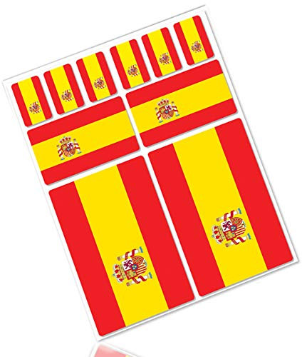 Biomar Labs® 10pcs Pegatina España Spain Flag Bandera Vinilo Adhesivo Coches Cascos Motos Ciclomotores Bicicletas Ordenador Portátil D 20