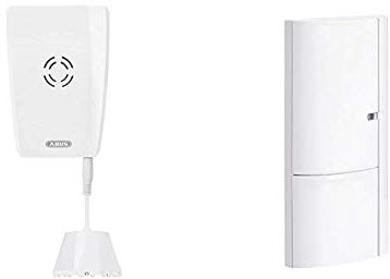 ABUS Funk-Wassermelder Smartvest Erweiterung der Funk-Alarmanlage | Bodensensor für Küche, Keller, Bad | weiß & Öffnungsmelder Smartvest für Funk-Alarmanlage | verwendbar an Türen und Fenster | weiß