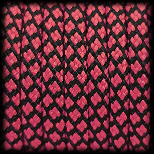 Ganzoo Paracord 550 Seil Diamond 30 Meter Nylon/Polyester-Seil mit 7 Kern-Stränge für Armband, Leine, Halsband, 4mm Stärke | Mehrzweck-Seil | Survival-Seil | Parachute Cord | Schwarz Magenta