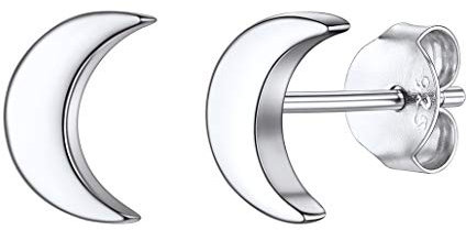 Silvora Orecchini a Perno per Donna/Ragazze in Argento Sterling 925 a Forma Cuore/Stella/Luna/Cerchio/Triangolo Placcato Platino/Oro 18k/Oro rosa orecchini alla Moda Regalo Set