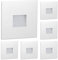 ledscom.de 6 Stück LED Treppenlicht/Wandeinbauleuchte FOW für innen und außen, Downlight, eckig, 85 x 85mm, warmweiß