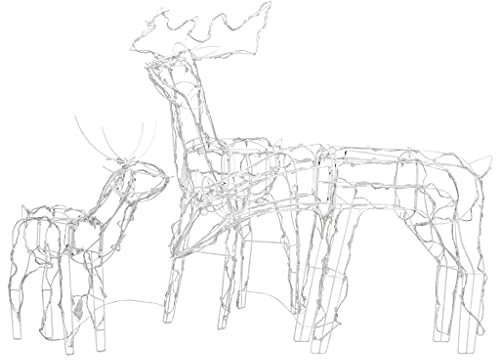 vidaXL Weihnachtsbeleuchtung Rentiere 3-TLG. Figur Lichtschlauchfigur Dekofigur Rehkitz Weihnachtsdeko Weihnachten Innen Außen 229 LEDs