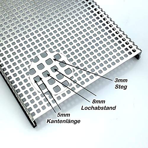 Aluminium 1,5mm dick Terrariumabdeckung mit Kantenschutz Lochblech QG 5-8 Schutzgitter, Größe nach Maß (1000mm x 400mm)